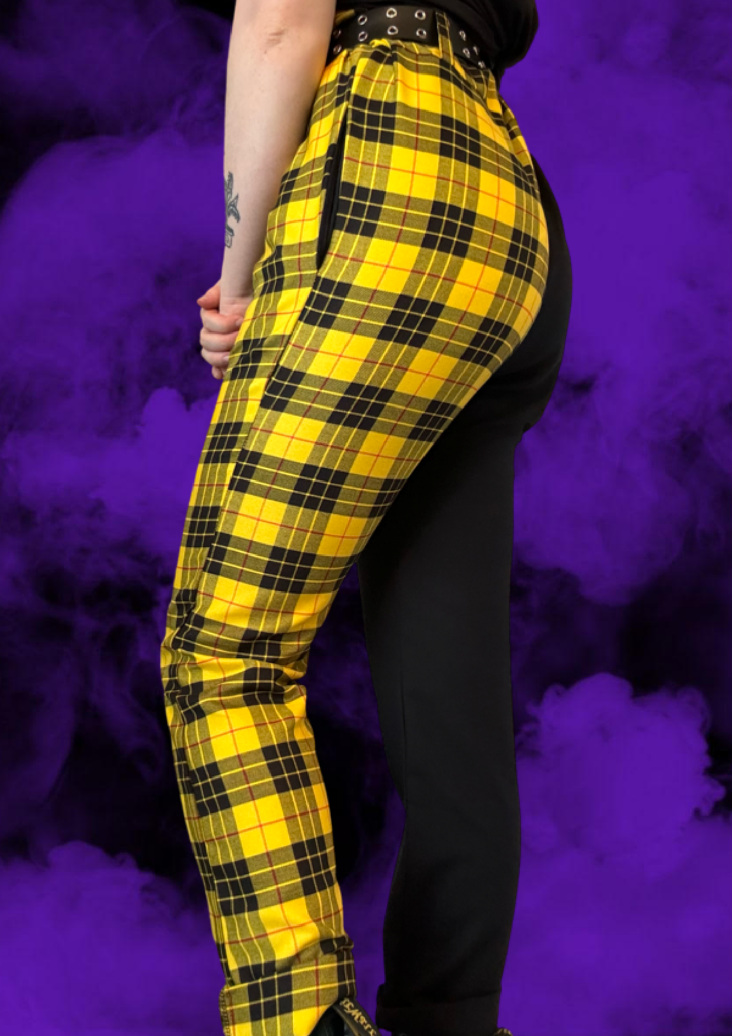 Gingtto Yellow And Black Plaid Pants Mens Shop Black And Yellow